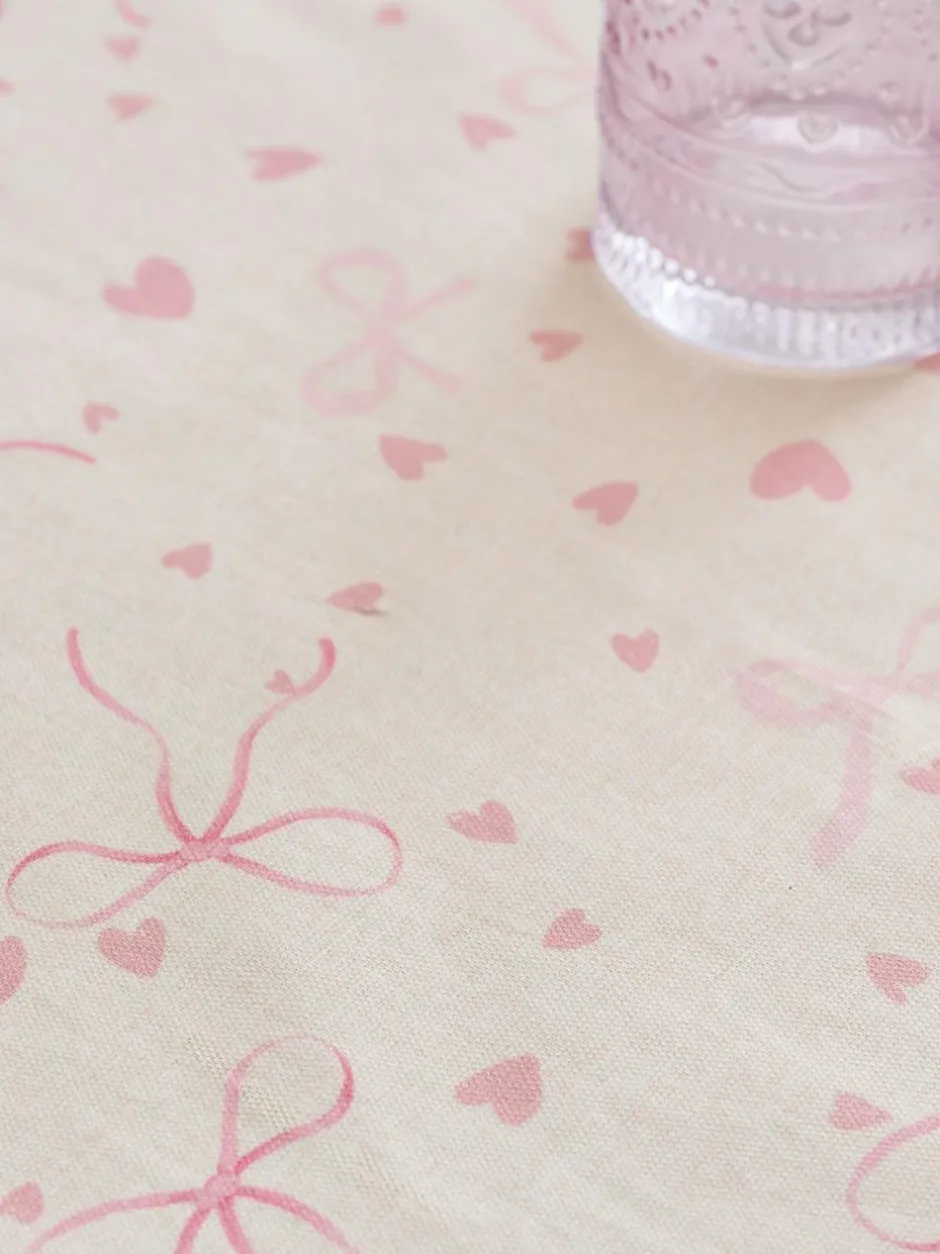 Next Pink Hearts and Bows Wipe Clean Tablecloth Online