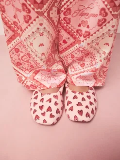 Next Pink Hearts Ballet Slippers New