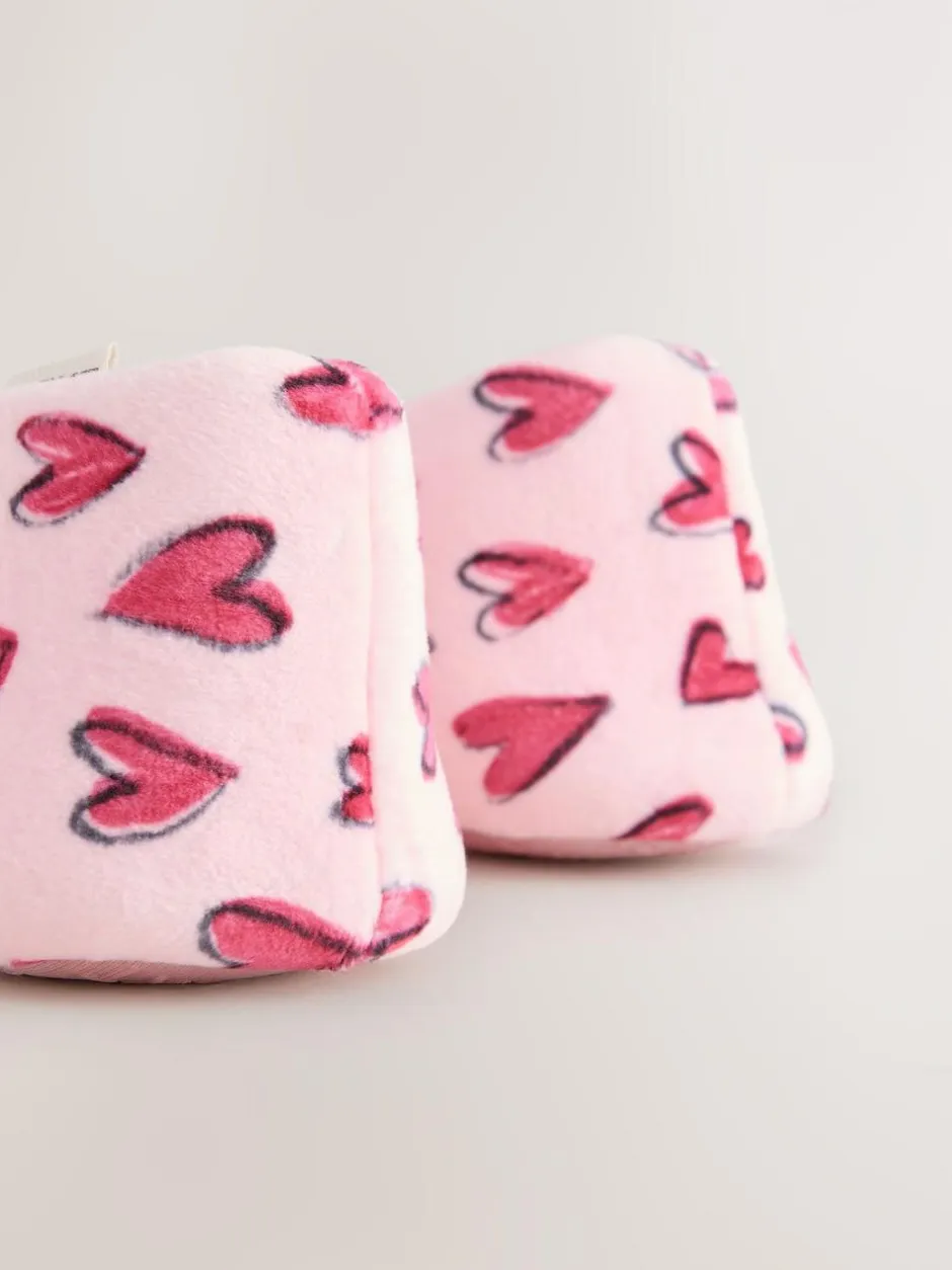 Next Pink Hearts Ballet Slippers New