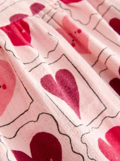 Next Long Sleeve Jersey Dress (3mths-7yrs) Pink Hearts New