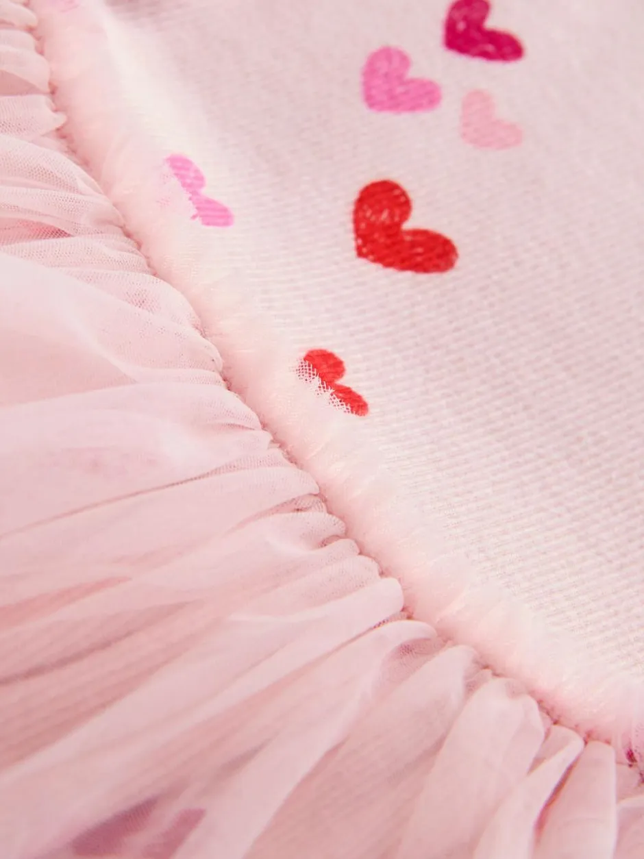 Next Pink Hearts Mesh Skirt Dress (3mths-7yrs) Clearance