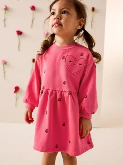 Next Pink Hearts Sweat Dress (3mths-7yrs)
