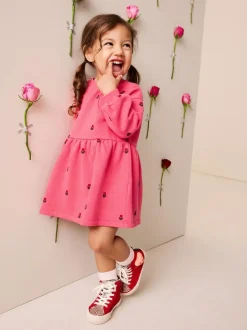 Next Pink Hearts Sweat Dress (3mths-7yrs)