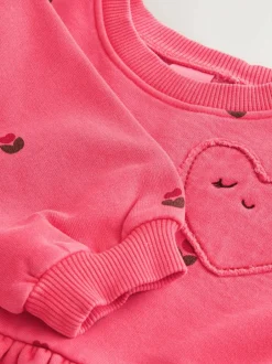 Next Pink Hearts Sweat Dress (3mths-7yrs)