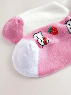 Next Pink Hello Kitty 2 Pack Cotton Rich Ankle Socks New