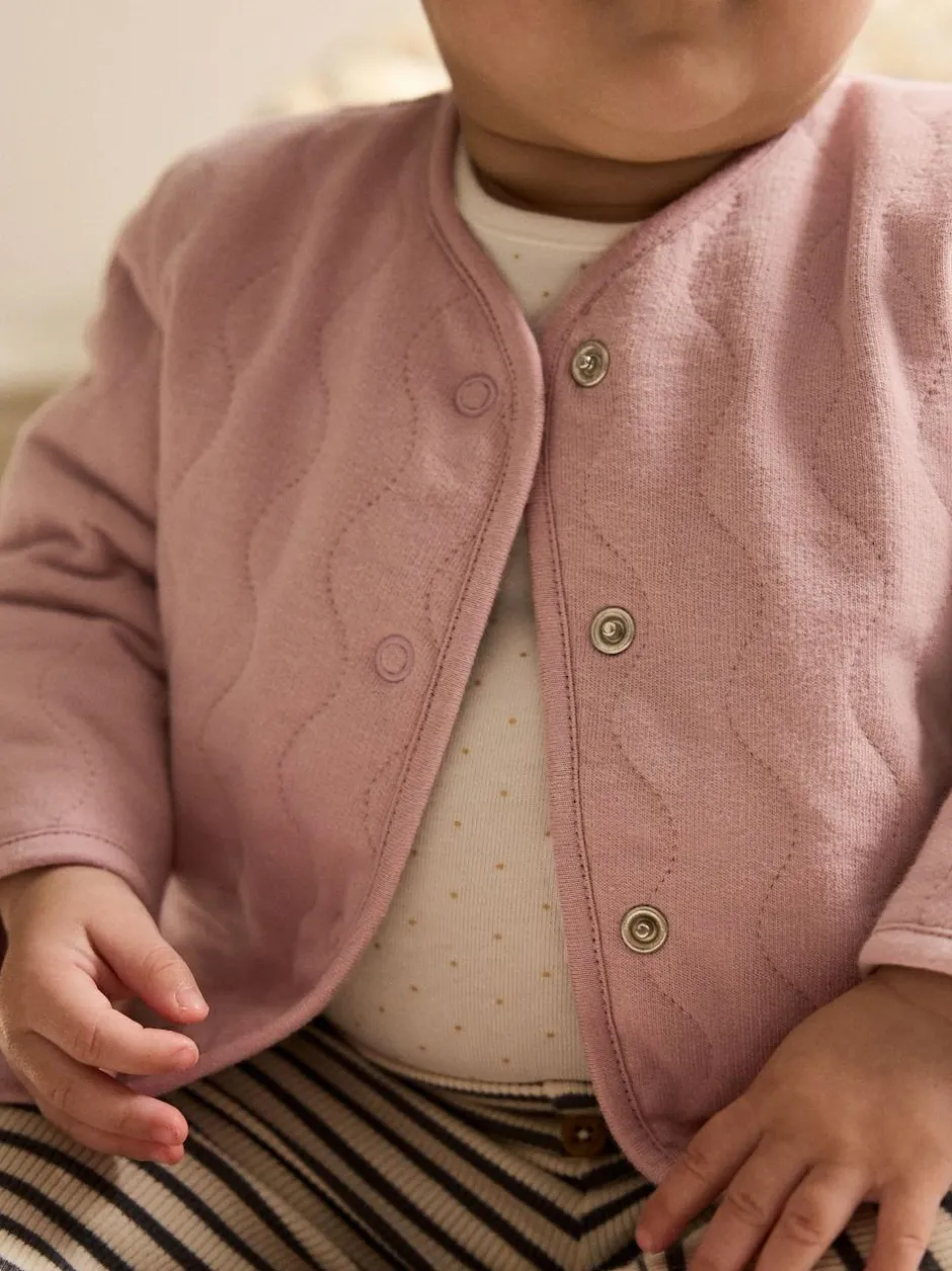 Next Jersey Quilted Baby Jacket (0mths-2yrs) Pink New