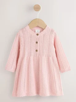 Next Knitted Baby Dress (0mths-2yrs) Pink Online