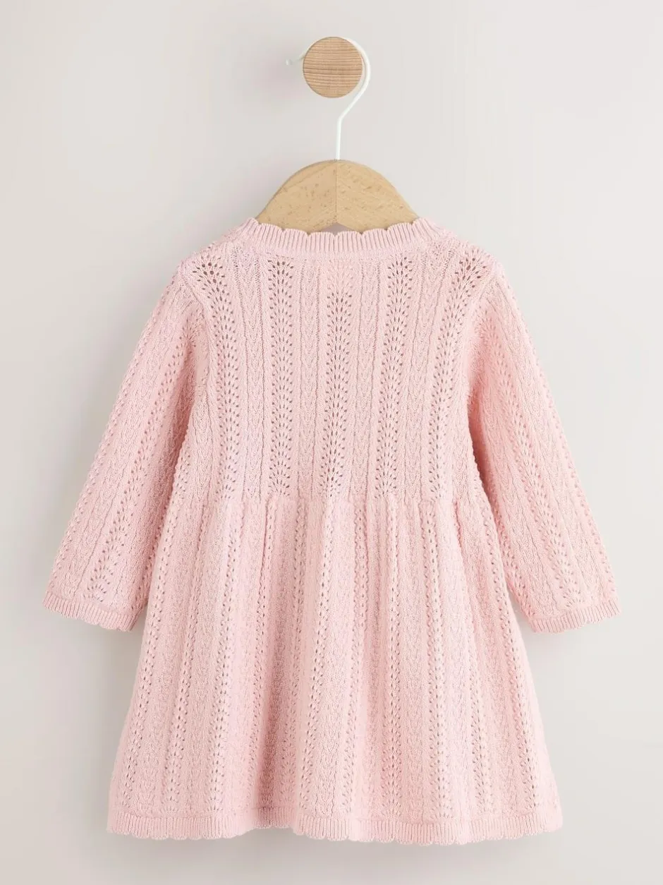 Next Knitted Baby Dress (0mths-2yrs) Pink Online
