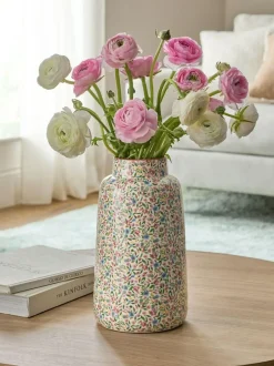 Next Pink Large Ditsy Floral Vase New