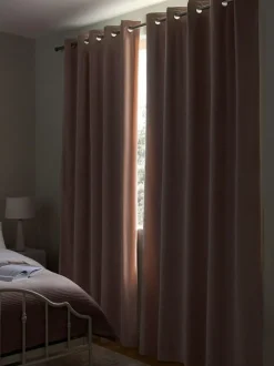 Next Pink Light Rose Matte Velvet Blackout/Thermal Curtains