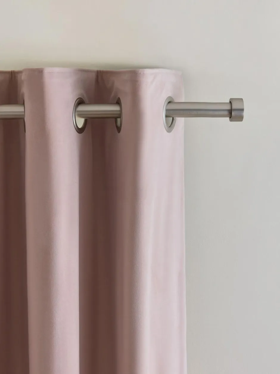Next Pink Light Rose Matte Velvet Blackout/Thermal Curtains