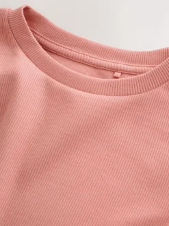 Next Pink Long Sleeve Ribbed Top (3-16yrs)