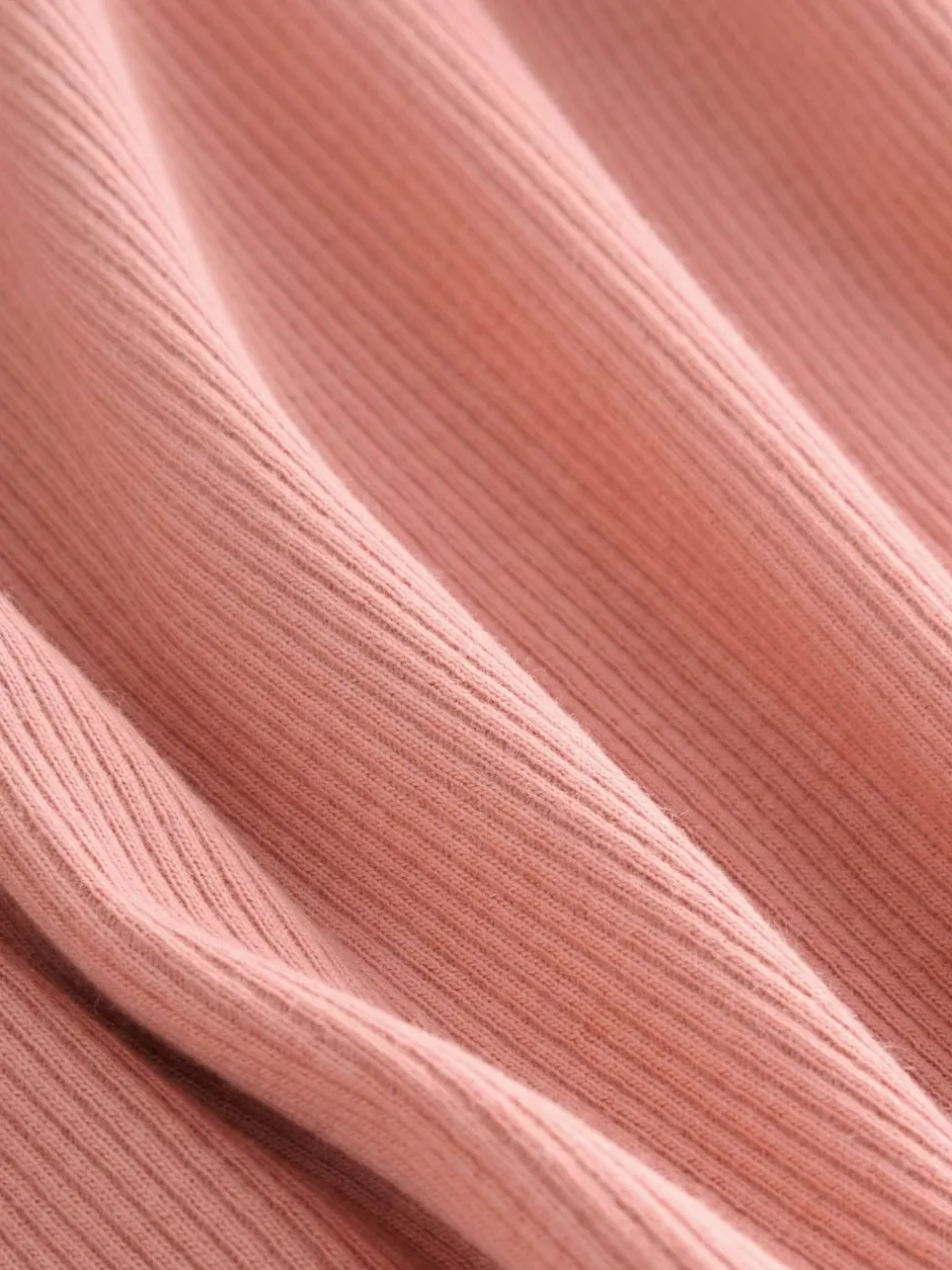 Next Pink Long Sleeve Ribbed Top (3-16yrs)