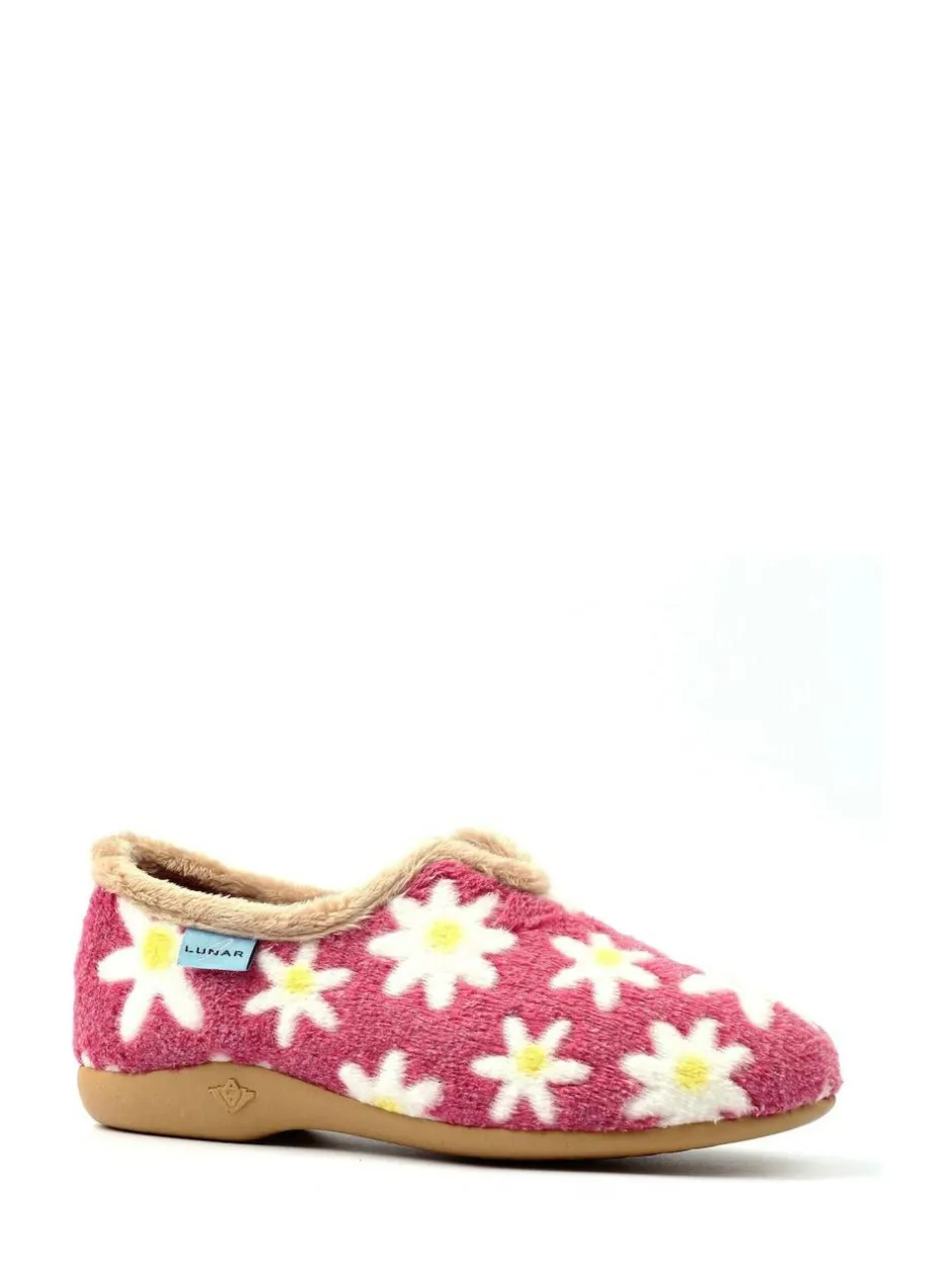 Lunar Ladies Flower Pattern Slippers Pink Best