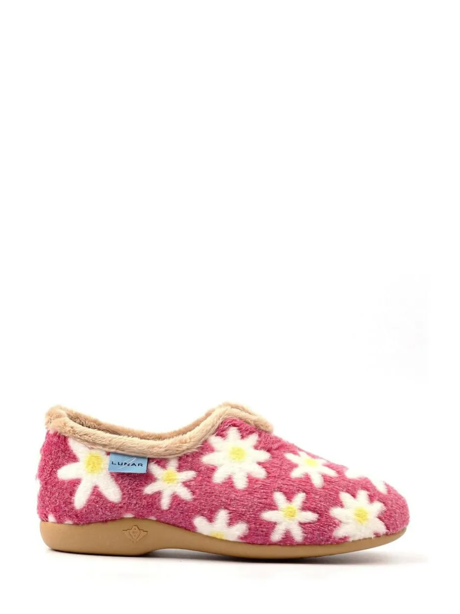Lunar Ladies Flower Pattern Slippers Pink Best
