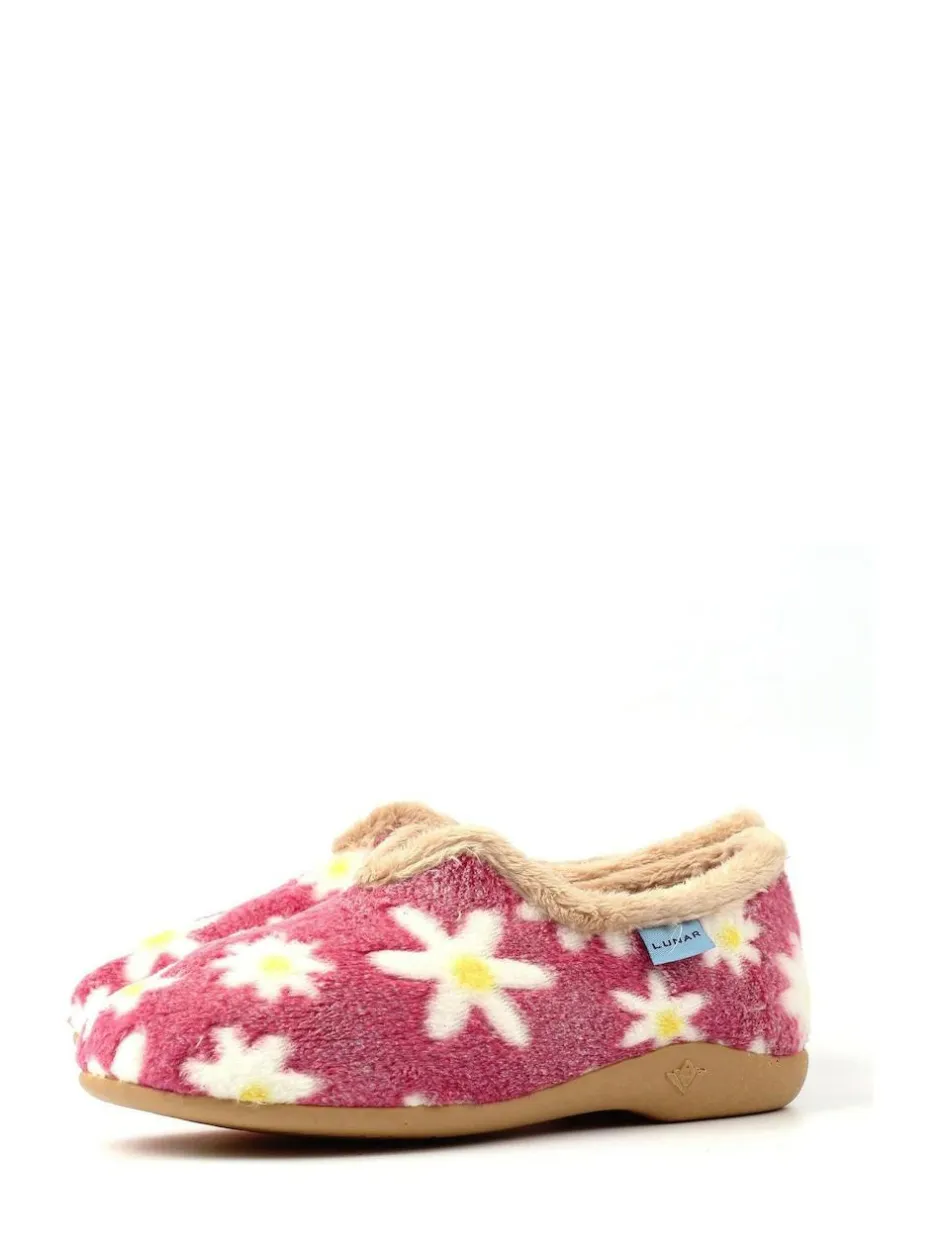 Lunar Ladies Flower Pattern Slippers Pink Best