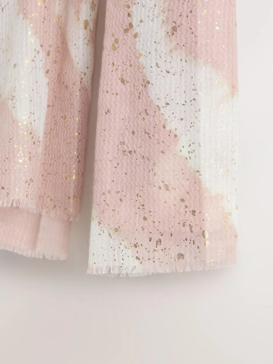 Next Pink Marble Foil Lightweight Scarf Online