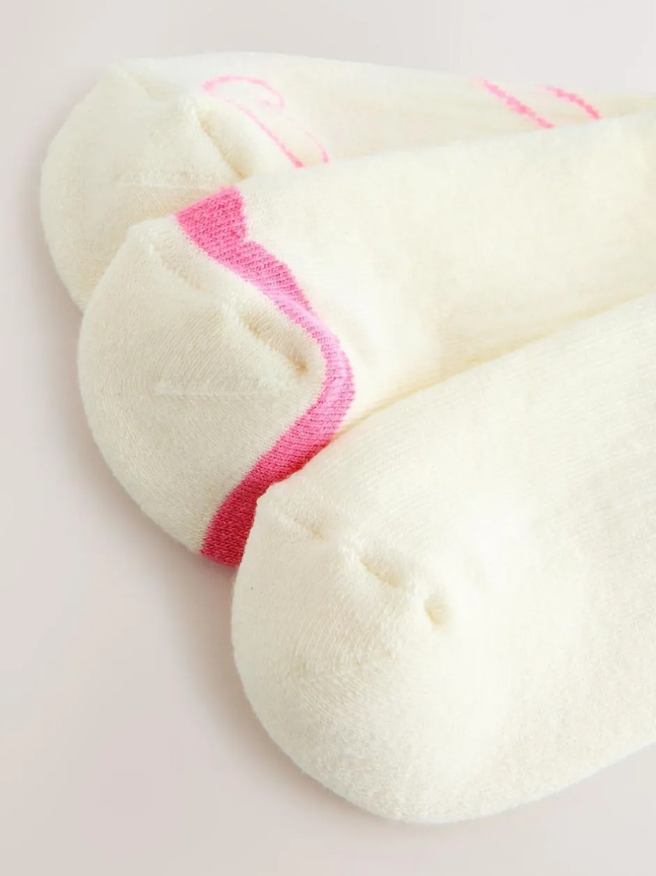 Next Pink Matcha Cushion Sole Sports Ankle Socks 3 Pack Clearance