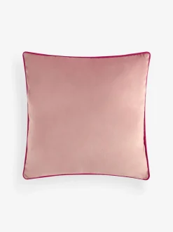 Next Pink Matte Velvet Contrast Pipe 50 x 50cm Cushion Sale