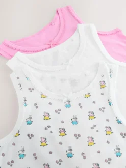 Next Pink Peppa Pig 3 Pack Classic Vests (1.5-8yrs) Outlet