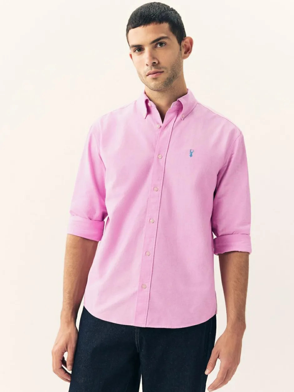 Next Pink Regular Fit Long Sleeve Oxford Shirt New