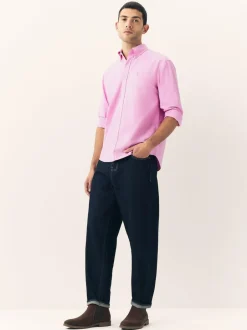 Next Pink Regular Fit Long Sleeve Oxford Shirt New