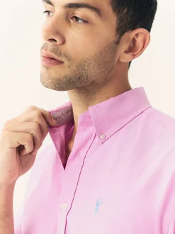 Next Pink Regular Fit Long Sleeve Oxford Shirt New