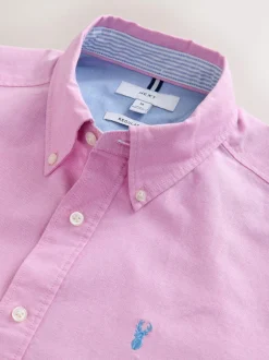 Next Pink Regular Fit Long Sleeve Oxford Shirt New