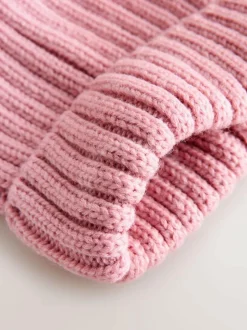 Next Pink Rib Pom Beanie (3mths-16yrs) Outlet