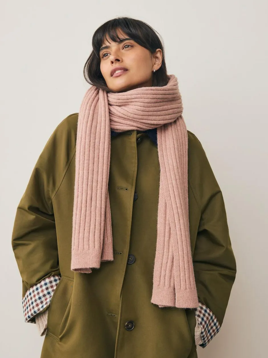 Next Ribbed Knit Scarf Pink Best