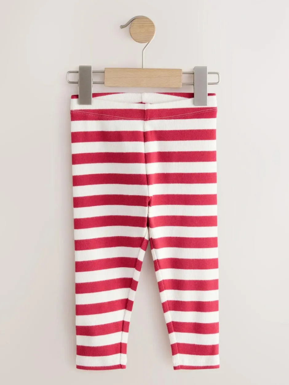 Next Ribbed Leggings 5 Pack (3mths-7yrs) Pink Outlet