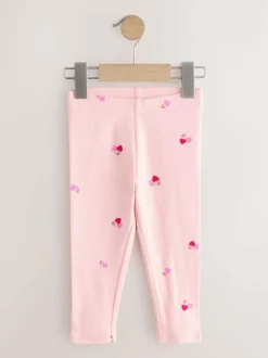 Next Ribbed Leggings 5 Pack (3mths-7yrs) Pink Outlet
