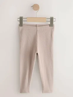 Next Pink Ribbed Leggings 5 Pack (3mths-7yrs)
