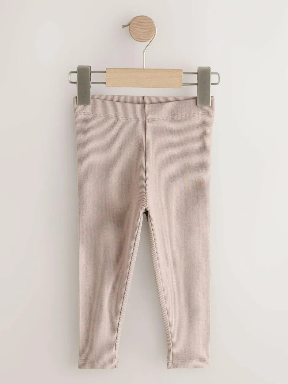 Next Pink Ribbed Leggings 5 Pack (3mths-7yrs)