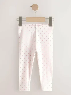 Next Pink Ribbed Leggings 5 Pack (3mths-7yrs)