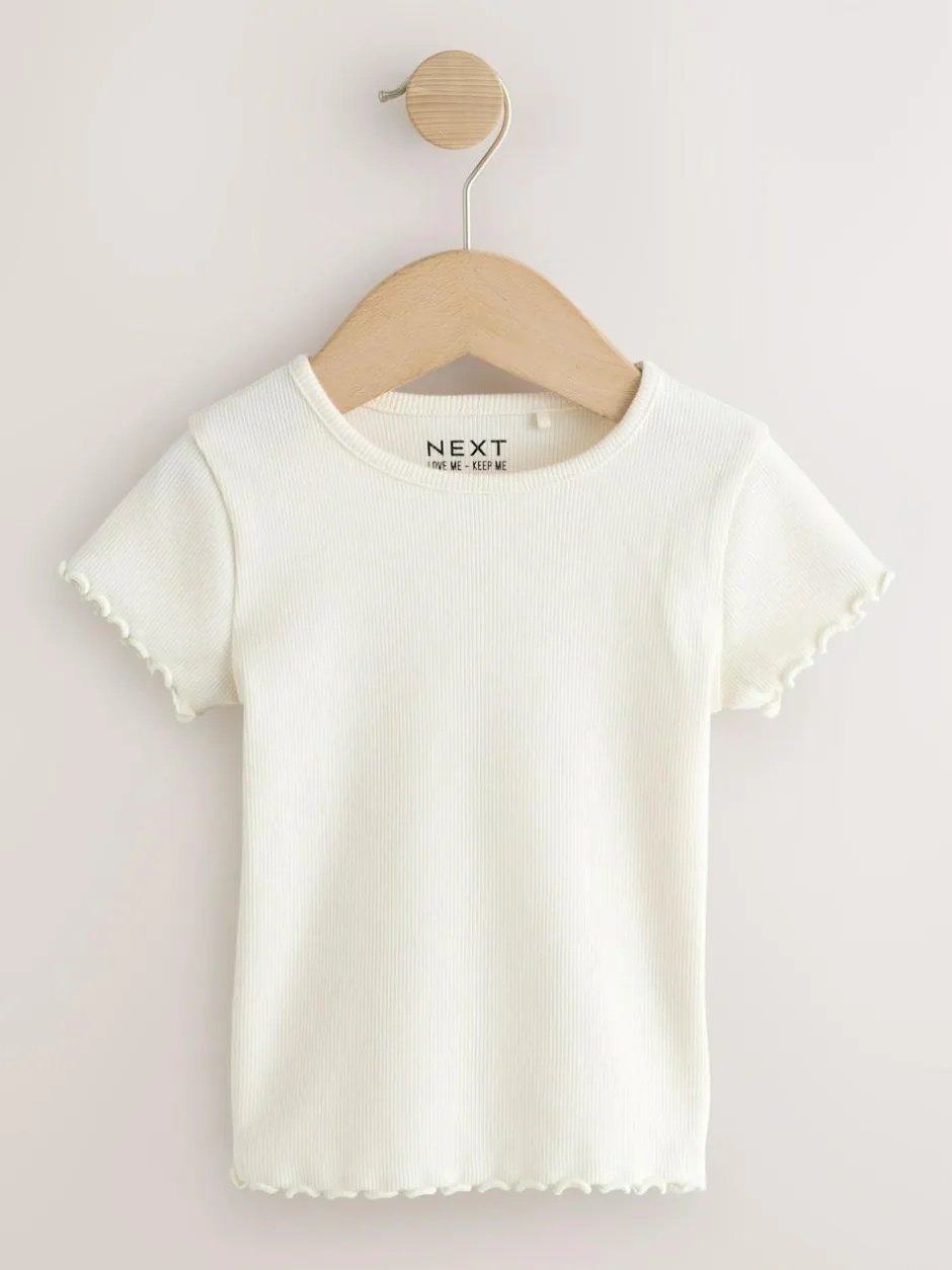 Next Pink Ribbed Short Sleeve Tops 5 Pack (3mths-7yrs) Discount