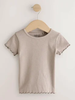 Next Pink Ribbed Short Sleeve Tops 5 Pack (3mths-7yrs) Discount