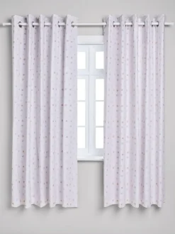 Next Pink Scandi Spot Eyelet Blackout Curtains Clearance