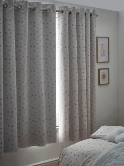 Next Pink Scandi Spot Eyelet Blackout Curtains Clearance