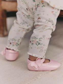Next Mary Jane Baby Shoes (0-18mths) Pink Shimmer Butterfly Best