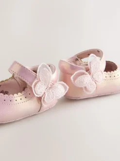 Next Mary Jane Baby Shoes (0-18mths) Pink Shimmer Butterfly Best