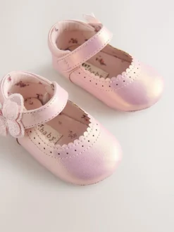 Next Mary Jane Baby Shoes (0-18mths) Pink Shimmer Butterfly Best