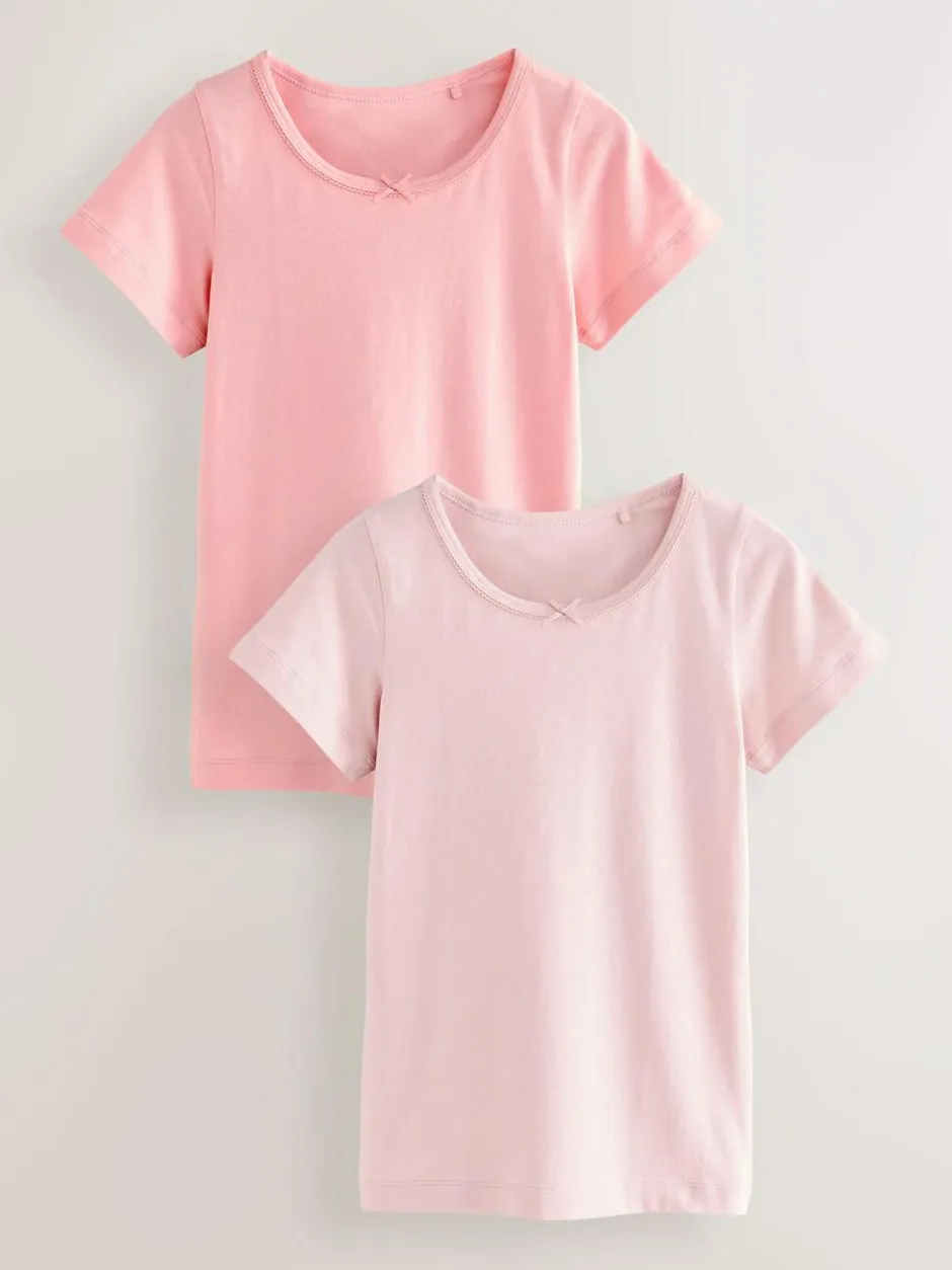 Next Short Sleeve Vests 2 Pack (1.5-12yrs) Pink Hot