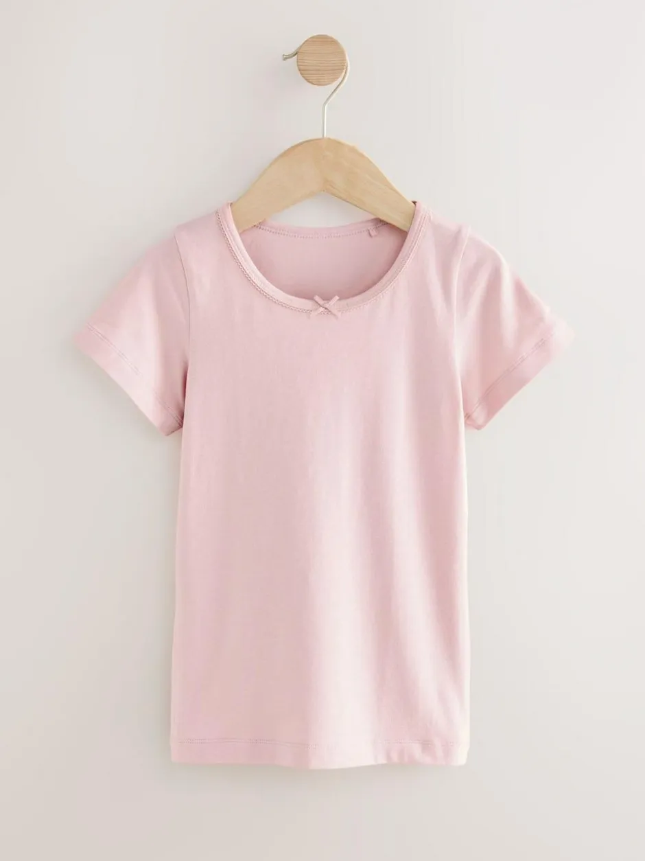Next Short Sleeve Vests 2 Pack (1.5-12yrs) Pink Hot