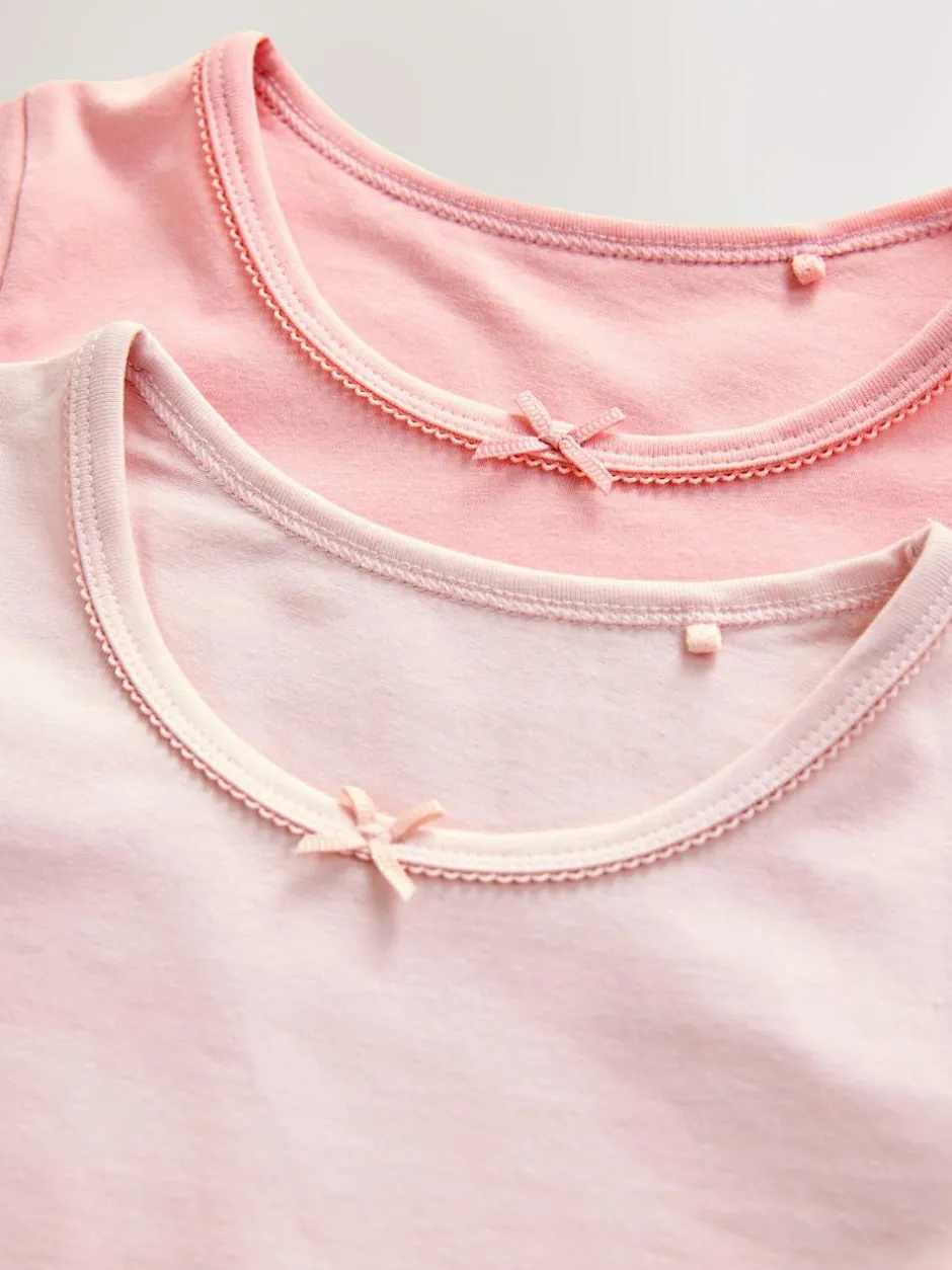 Next Short Sleeve Vests 2 Pack (1.5-12yrs) Pink Hot
