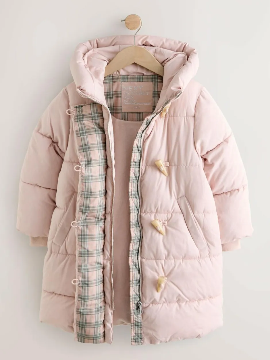 Next Pink Shower Resistant Padded Duffle Coat (3-13yrs) Hot