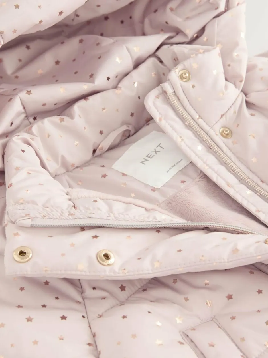 Next Shower Resistant Padded Coat With Frill Hem (3mths-7yrs) Pink Outlet