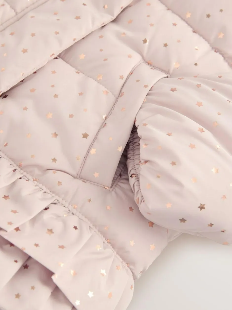 Next Shower Resistant Padded Coat With Frill Hem (3mths-7yrs) Pink Outlet
