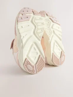 Next Standard Fit (F) Elastic Lace Touch Fasten Trainers Pink Best