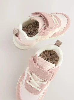 Next Standard Fit (F) Elastic Lace Touch Fasten Trainers Pink Best